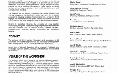 Workshop Epigenetic Regulation of Acquired Behaviors in Health and Disease